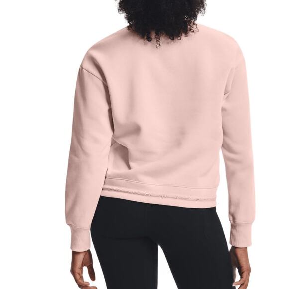 Under Armour Pink Rival Fleece Bungee Hem Sweatshirt Medium - Picture 8 of 8